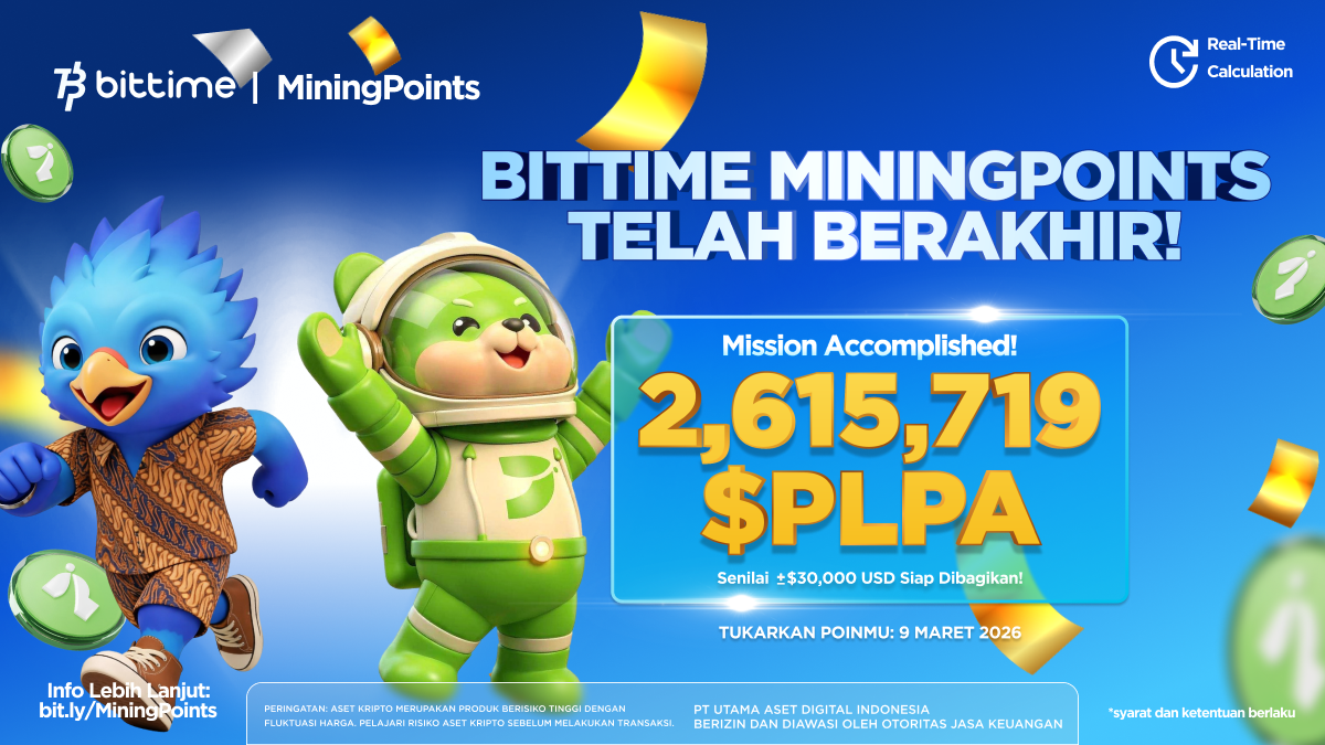 Bittime Mining Points Resmi Berakhir, Volume Perdagangan Naik Lebih dari 50%