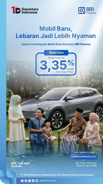 Sambut Lebaran, BRI Finance Perkuat Akses Pembiayaan Mobil Baru untuk Perjalanan yang Lebih Berkualitas