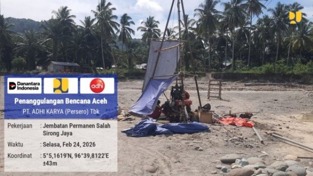 Kementerian PU Mulai Tahap Awal Pembangunan Jembatan Rangka Baja di Desa Salah Sirong, Kabupaten Bireuen, Aceh