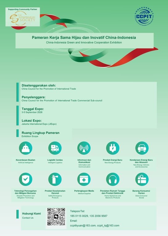 Pameran Kerja Sama Sustainability (Green) dan Inovatif China-Indonesia 2026 Segera Hadir